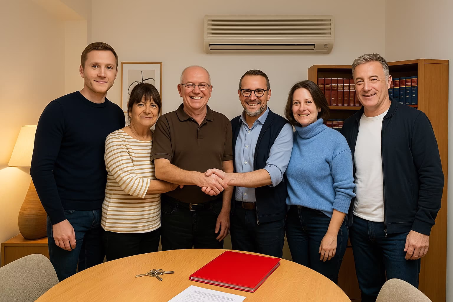 Client chez le notaire le jour de l'achat d'un bien immobilier