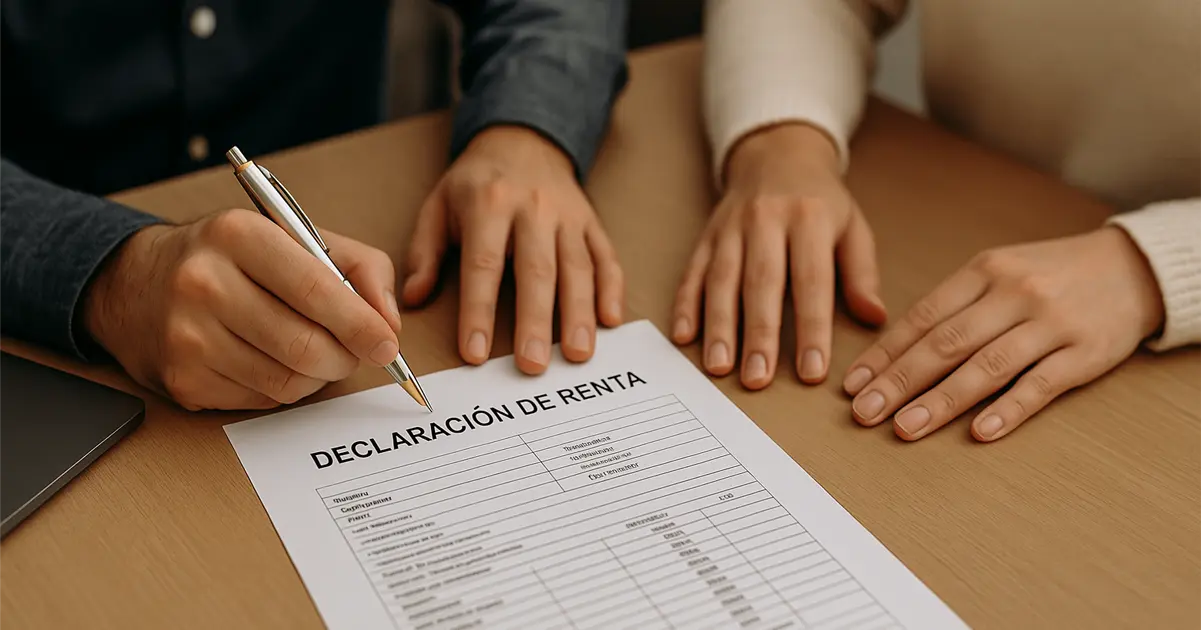 Déclaration de la renta en Espagne en cours de signature par deux personnes