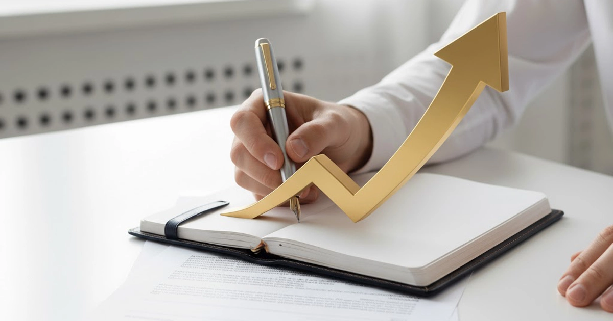 hausse-prix-immobilier-espagne Hausse des prix immobiliers en Espagne symbolisée par une flèche ascendante sur un document signé